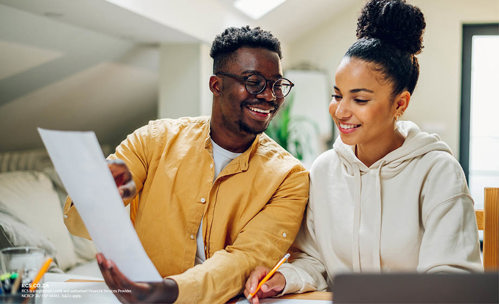 Couple working through their finances