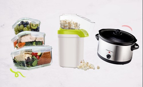 Slow cooker, popcorn machine, class lunch boxes